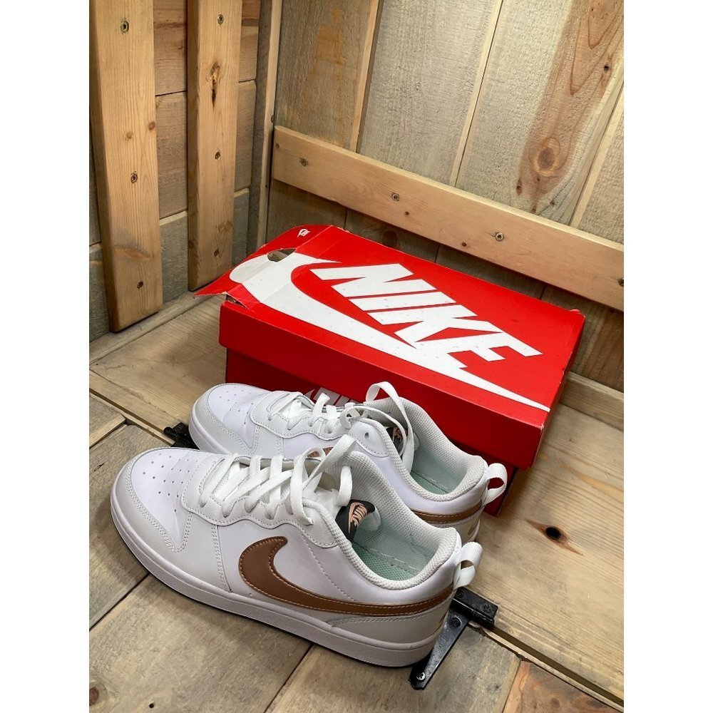 NIKE Court Borough Low 7Y GS White Bronze Junior Kids Shoes BQ5448-116 - Picture 11 of 11